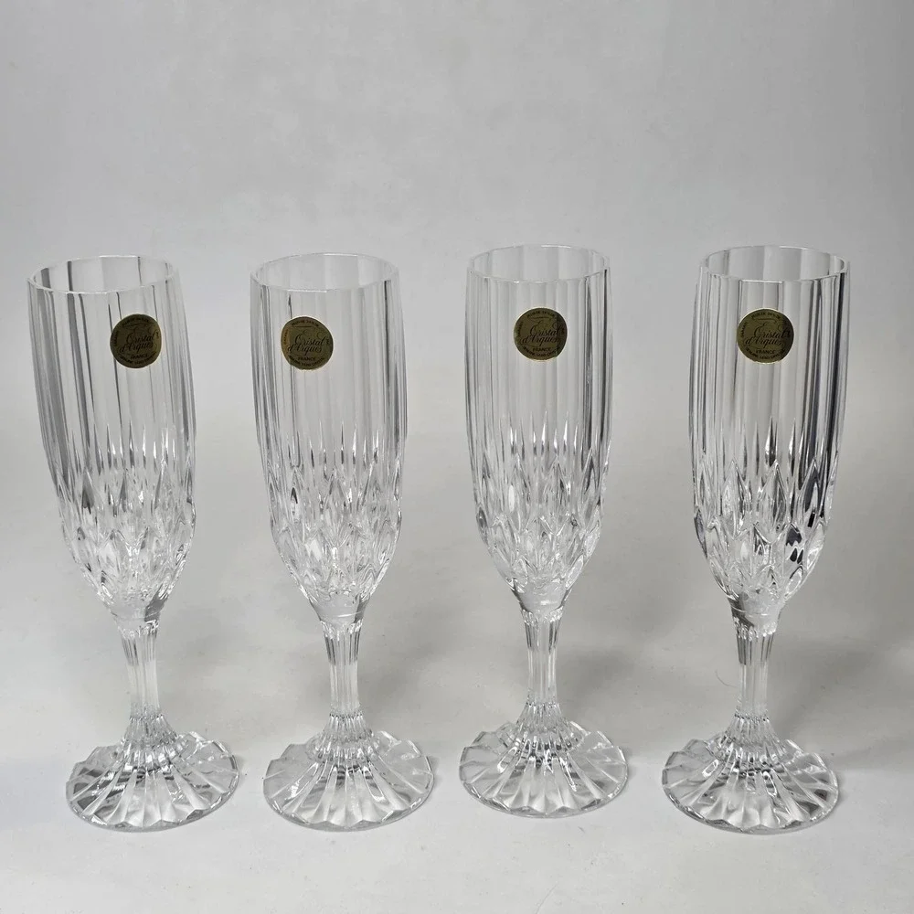 Cristal d'Arques Bretagne Crystal Champagne Flutes 8 1/8